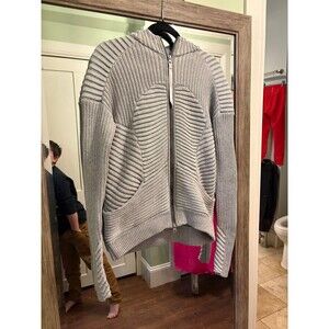 Lululemon scuba hoodie sweater embrace gray heathered full zip size 10
